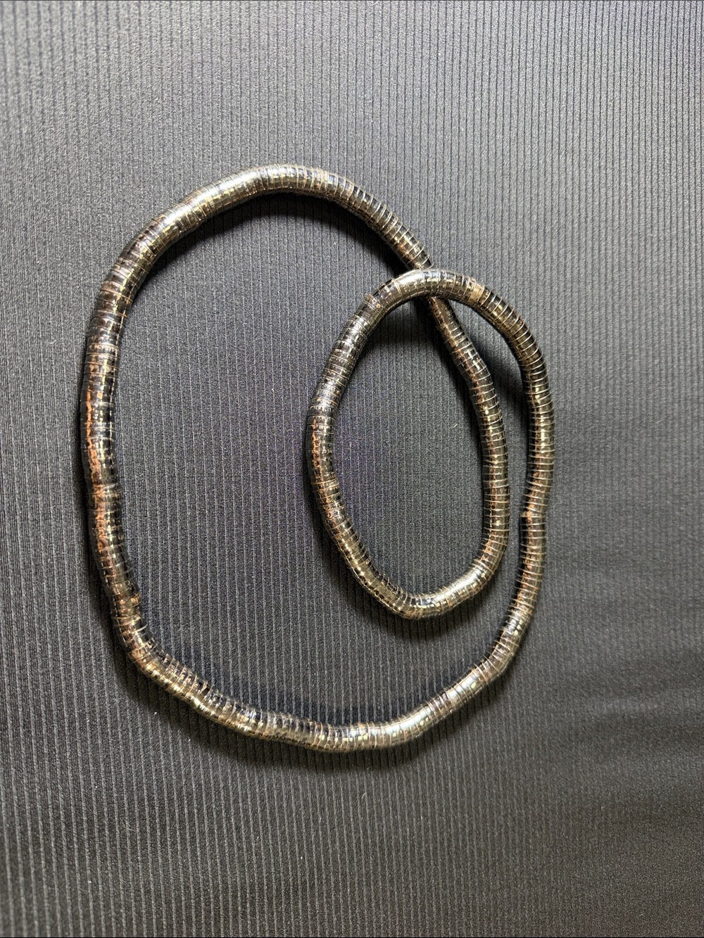 Classic Gold-Tone Ribbed Snake Chain Necklace - Gold